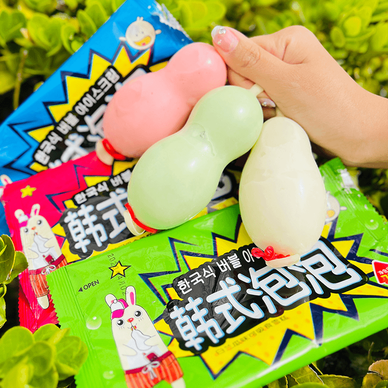 韩式泡泡雪泥冰淇淋雪糕零食冷饮冰糕冰棍草莓香草白兰瓜口味