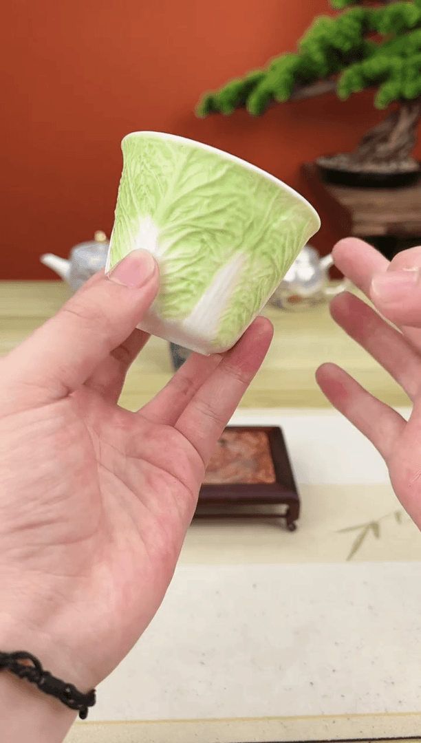 【闪购商品】陶瓷复古风白菜主人杯