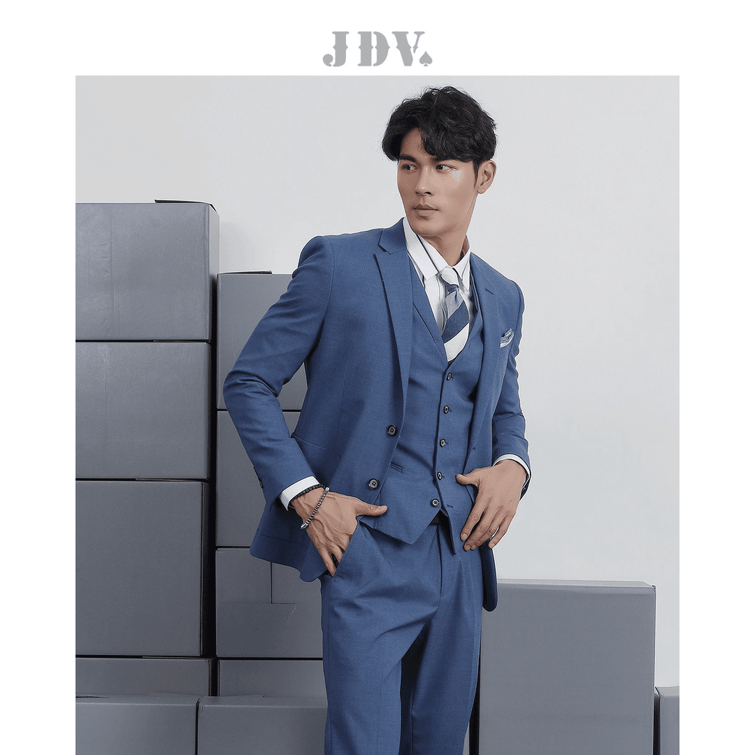 JDV男士商场同款年春秋通勤商务潮含羊毛正装西装西服外套SMM1009