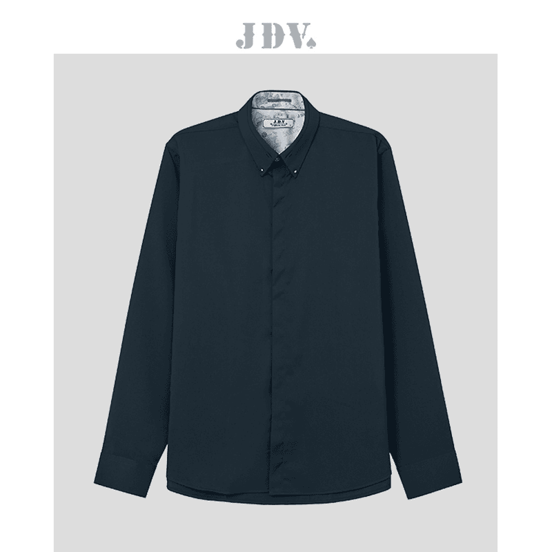 JDV男士商场同款SIF1405职场通勤百搭潮易打理纯色宽松正装衬衫