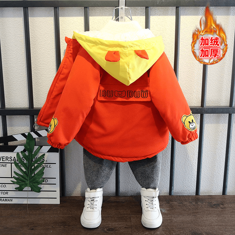 冬装棉衣加绒加厚外套2023年新款儿童装冬季保暖棉服袄洋气潮D81