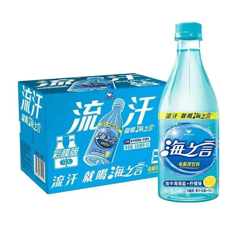 统一海之言柠檬味水饮330ml*6瓶补充电解质运动饮料整箱特价能量