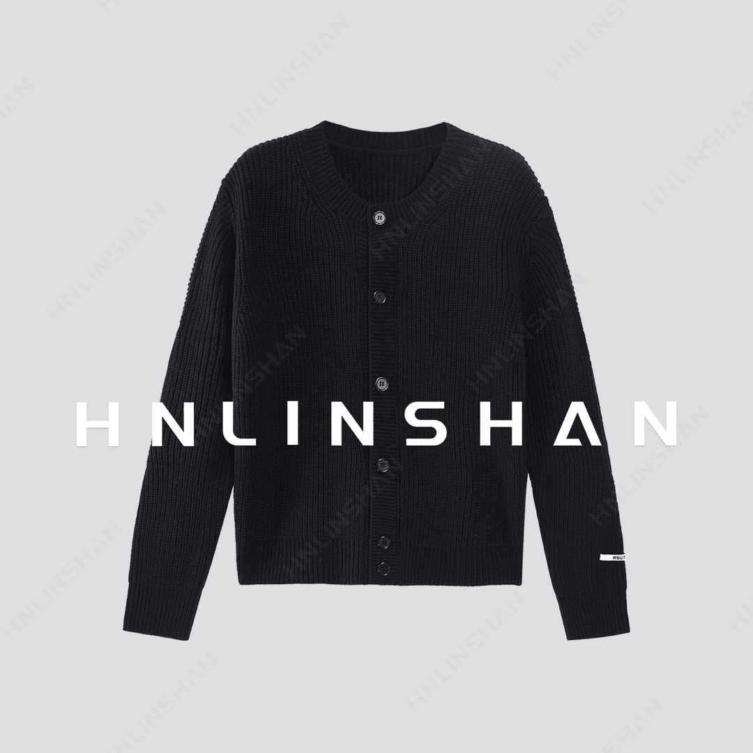 LS【节日战衣】23时尚圆领竖坑条设计加厚针织开衫23419105