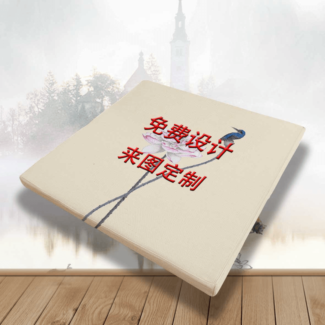 中式客厅禅意荷花坐垫定制红木太师椅餐椅海绵垫沙发长椅坐垫套