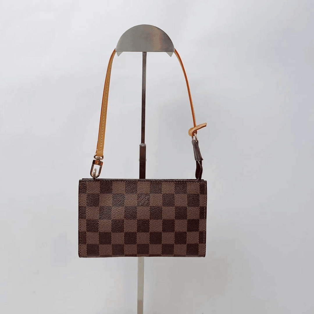 95新 LouisVuitton/路易威登 LV中古棋盘格小子包棕色格子时尚