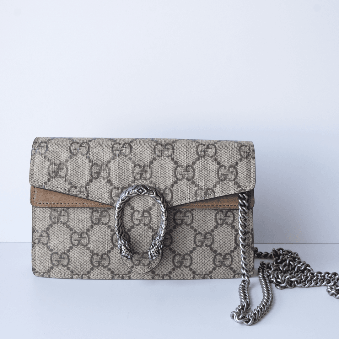 95新 GUCCI/古驰 经典女士棕色单肩mini酒神包