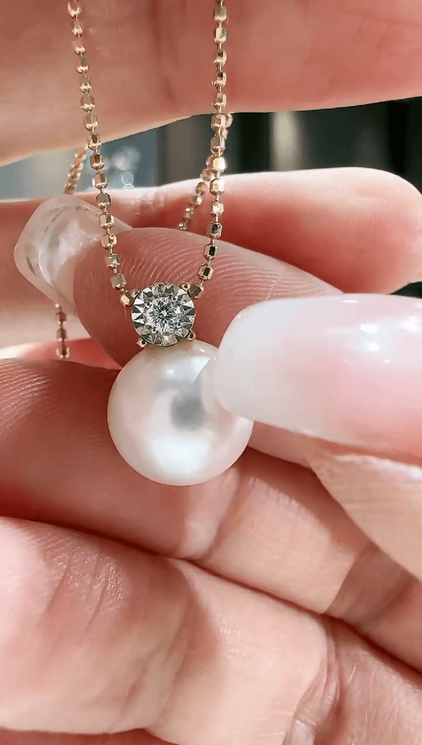 【闪购商品】淡水珍珠戴妃珍珠吊坠18K金镶嵌不含链子