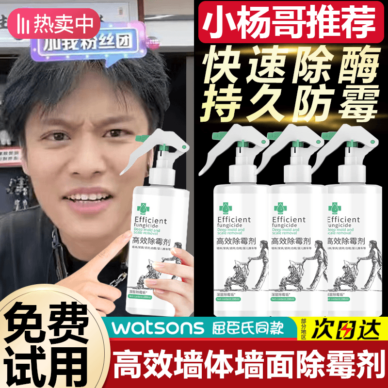 【小杨甄选】墙体墙面除霉剂强效清洁剂防霉羽绒服白鞋去衣服除霉