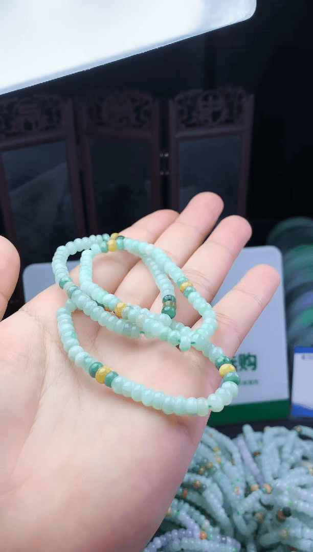 【闪购商品】翡翠手链未镶嵌平算盘珠福利多样性发1件微瑕
