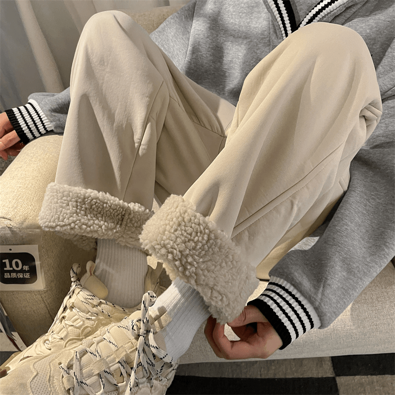 运动休闲裤男士秋冬季2023新款直筒裤子男生重磅痞帅加绒加厚卫裤