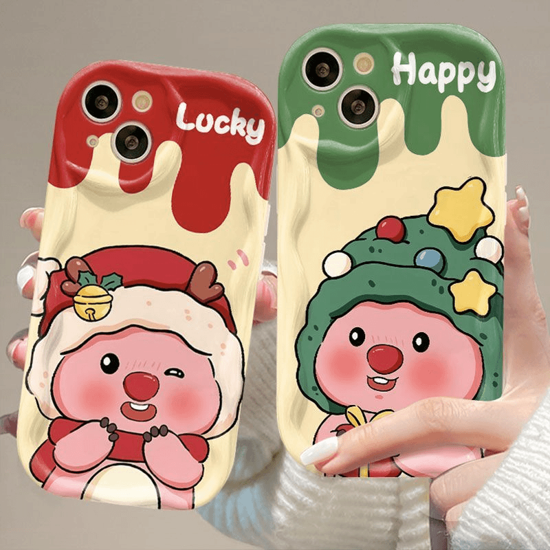 qq卡通圣诞露比苹果15手机壳iPhone14防摔软壳适用华为vivo小米op