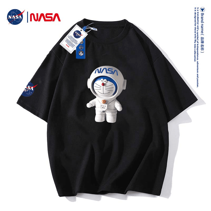 NASAMJ联名款叮当猫纯棉T恤情侣新疆长绒棉89234