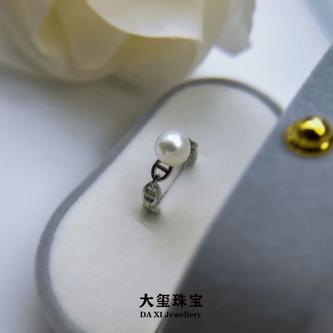 淡水无核珍珠珍珠戒指6.5～7.5mm银S925 FJ013（非基地发不带证书）