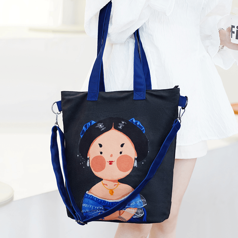 罗绮x图钉 联名款原创潮流时尚托特包单肩包帆布手提袋斜挎包袋