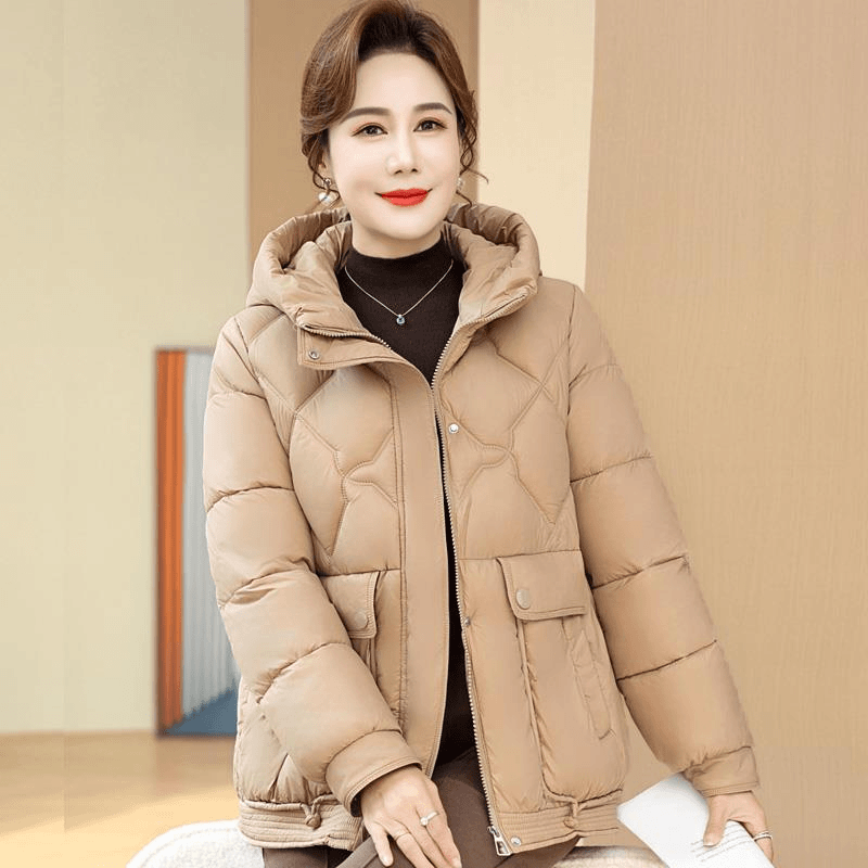 中年妈妈冬装棉服洋气保暖短棉袄中老年女装新款气质加厚棉衣外套