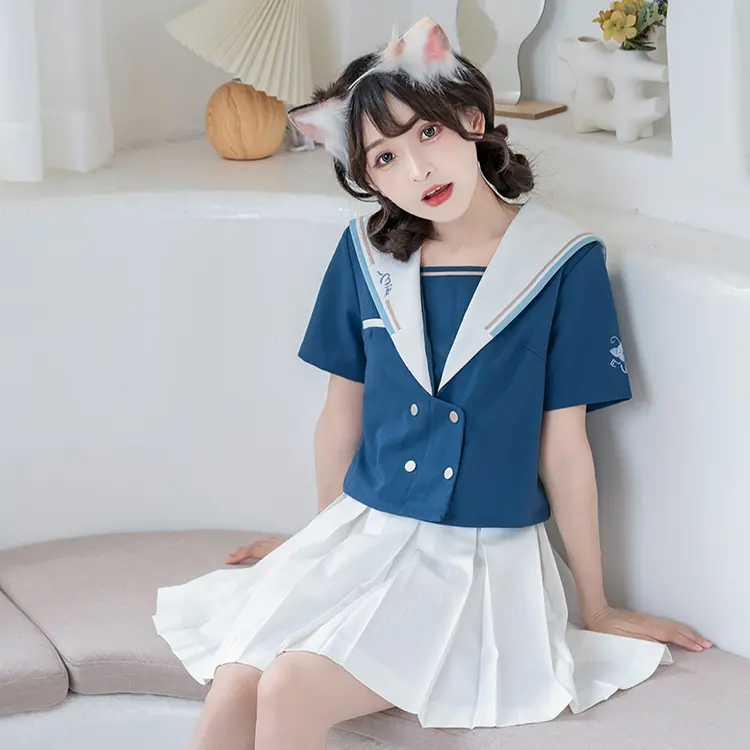 海月社【61专场】猫妖的诱惑 x 海月社水手服箱褶裙原创联名刺绣